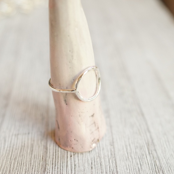 Open circle ring karma sterling silver, geometric - Picture 2 of 8